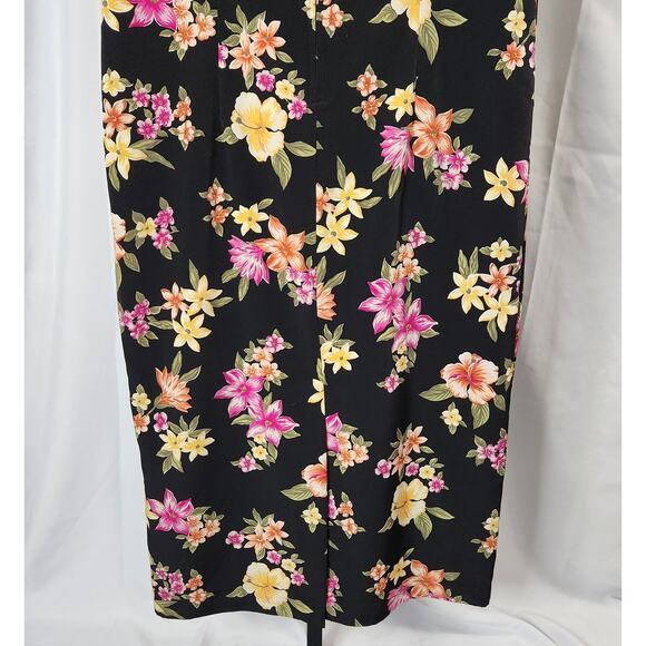 Kathie Lee Vintage Maxi Shift Dress Round Neck Short Sleeve Floral Size Large - Picture 8 of 12
